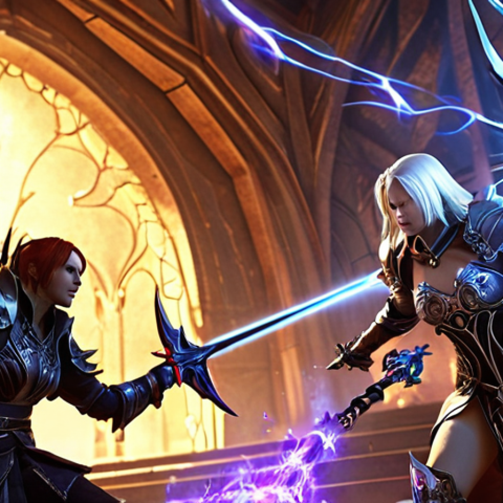 **Aion PvP Action Scene**: An epic, high-energy Aion PvP battle unfolding in a contested zone like the Abyss. Diverse player classes (e.g., a heavily armored Templar, a casting Sorcerer, a nimble Assassin, a supportive Healer) are engaged in dynamic, coordinated combat against opposing forces. Emphasize intense magical effects, weapon clashes, and the visual representation of strategic teamwork. Cinematic fantasy art style, vibrant, detailed, action shot.