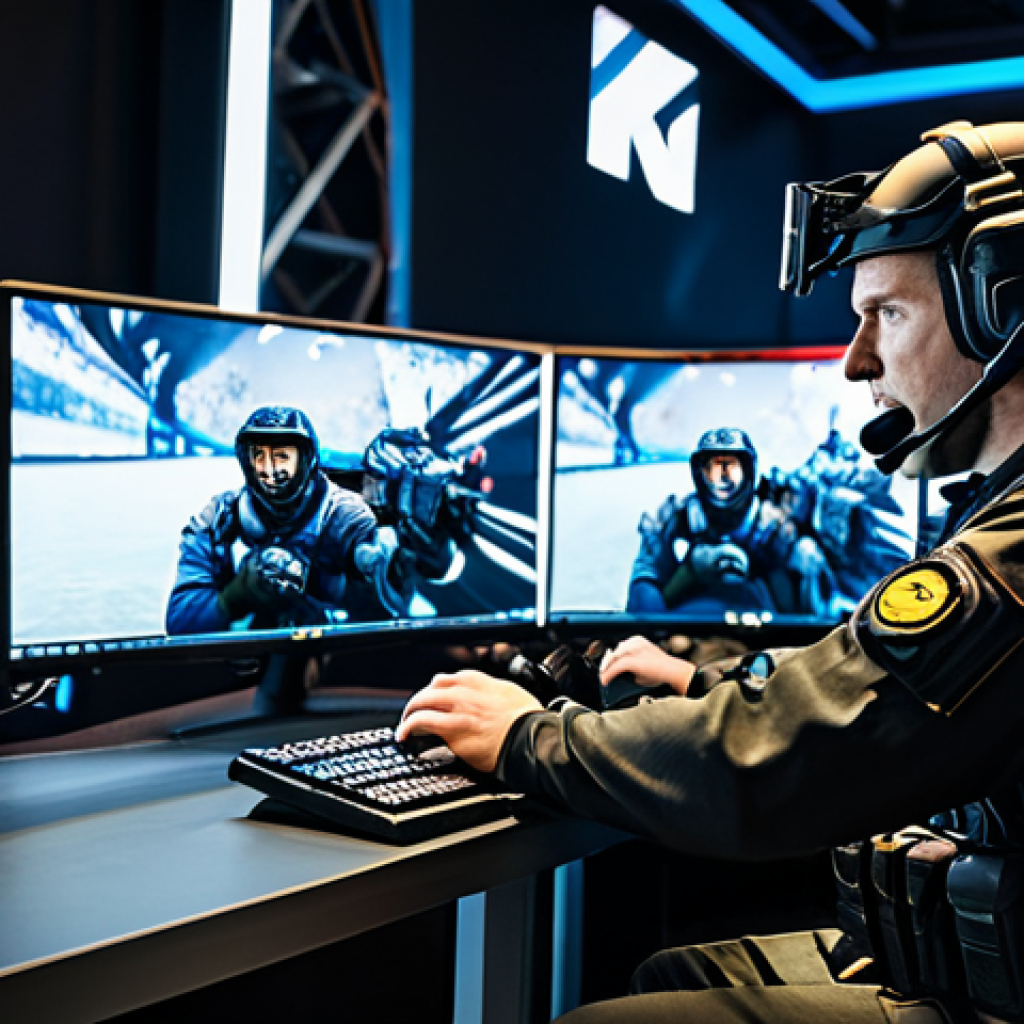 A skilled Ion game player, fully clothed in tactical gear, safe for work, focusing intently on their screen during a competition, surrounded by cheering teammates, professional gaming setup, perfect anatomy, natural proportions, appropriate content, modest.