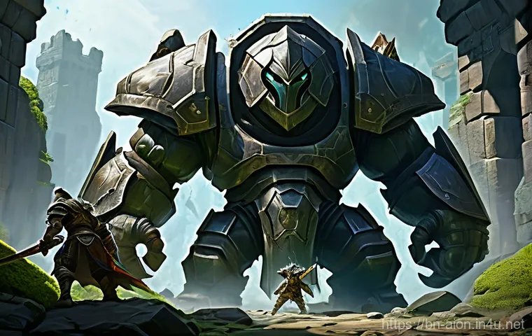 아이온 대형 보스 공략 - **Strategic Planning Session Before a Grand Boss Battle**
    A diverse group of five fantasy advent...