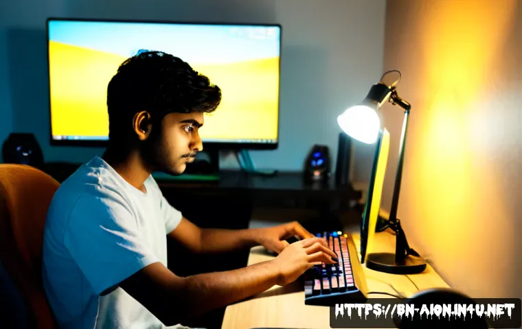 아이온 데일리 퀘스트 - Photorealistic young Bengali gamer completing daily fantasy game tasks on a desktop computer, focuse...